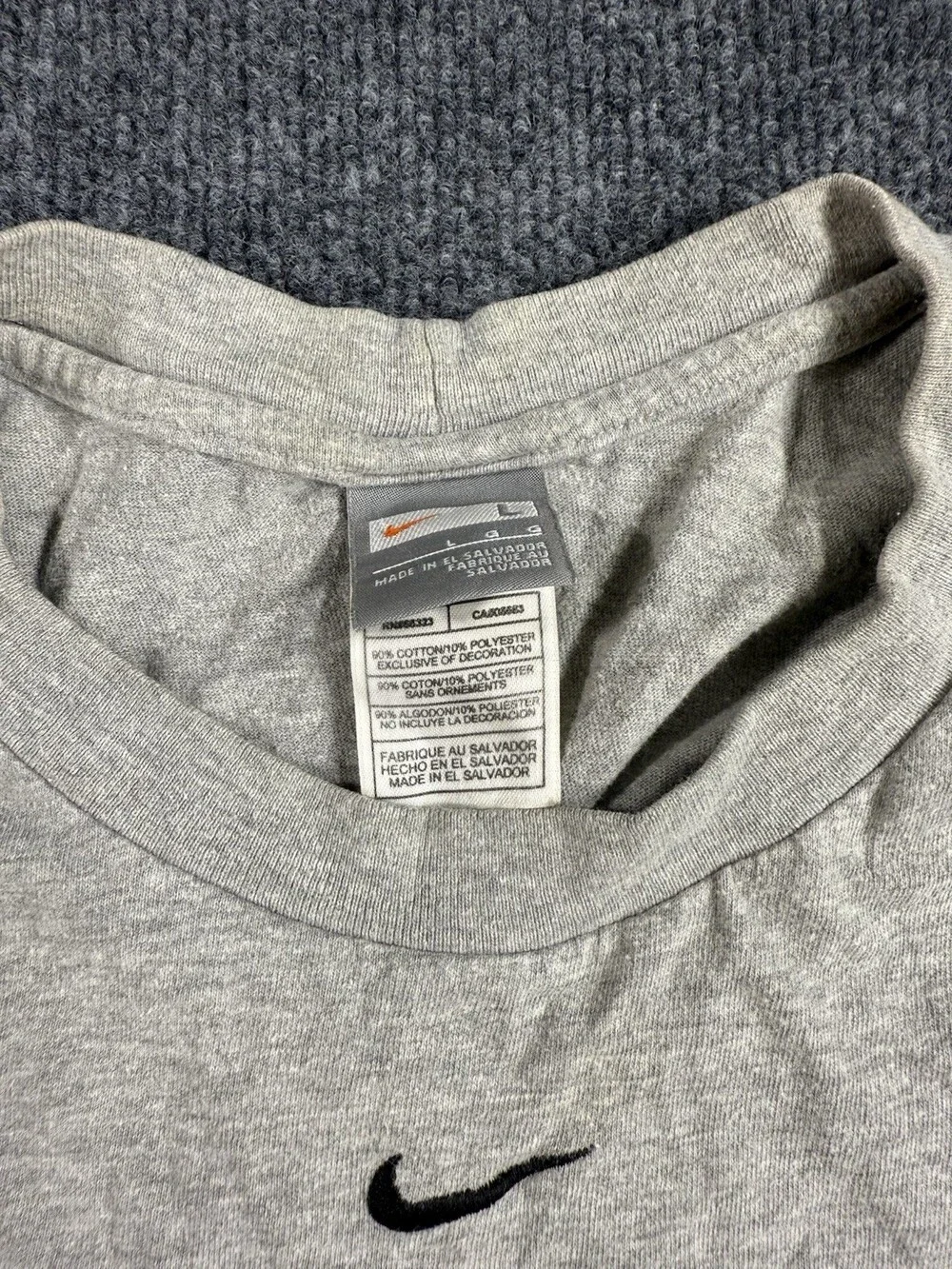 Nike Mens Large Gray Sleeveless Athletic Shirt Swoosh Piped Workout Tank Top